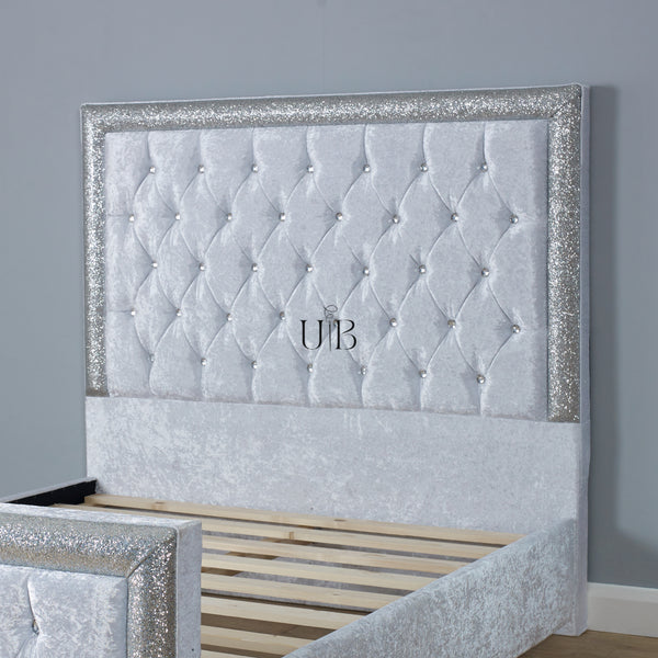 Silver glitter headboard discount