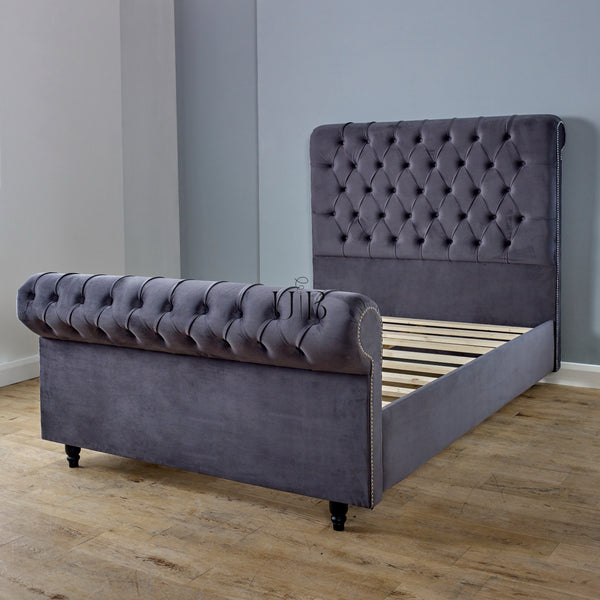 Regal Sleigh Bed Frame Hand Crafted Upholstered Beds