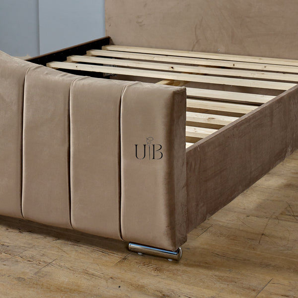 Horizon Curve Bed Frame Hand Crafted Upholstered Beds