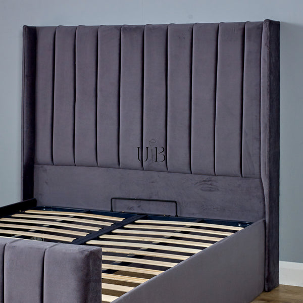 Zenith Wingback Ottoman Storage Bed Hand Crafted Upholstered Beds