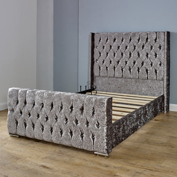 Stratford Winged Bed Frame Hand Crafted Upholstered Beds